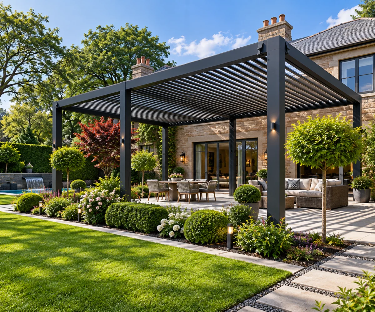 Covered villa garden terrace